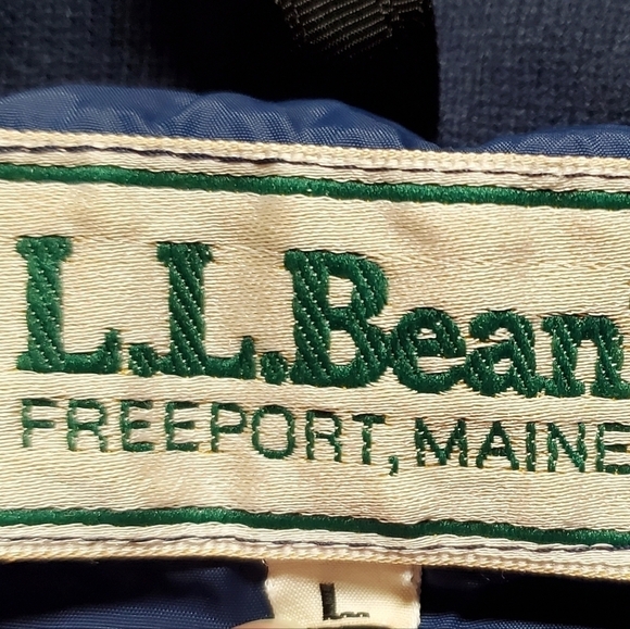VINTAGE 70s LL Bean Khaki Blue Ribbed Talon Zipper Full-zip Windbreaker Jacket - Picture 13 of 15